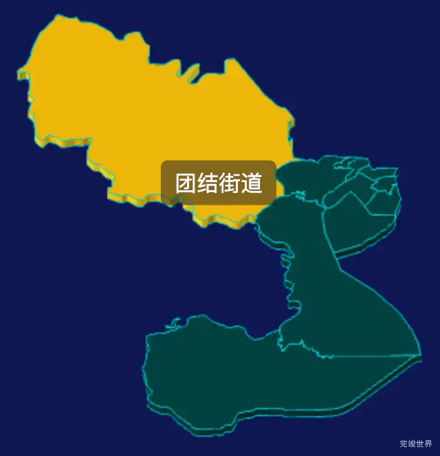 threejs昆明市西山区geoJson地图3d地图鼠标移入显示标签并高亮