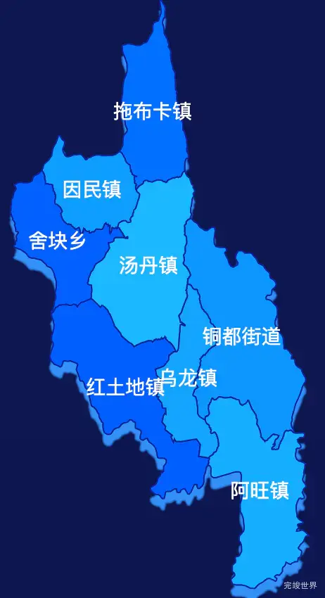 echarts昆明市东川区geoJson地图 visualMap控制地图颜色