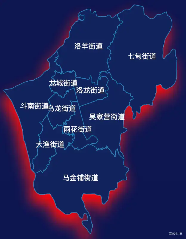 echarts昆明市呈贡区geoJson地图阴影