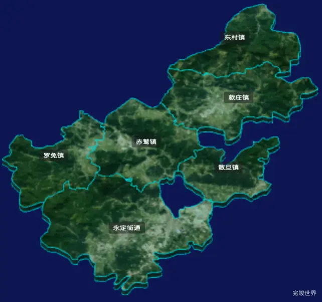 threejs昆明市富民县geoJson地图3d地图自定义贴图加CSS3D标签