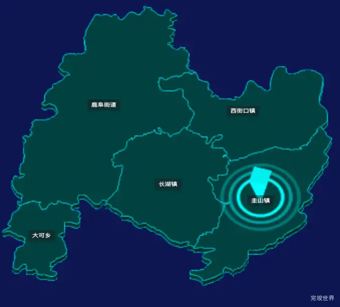 threejs昆明市石林彝族自治县geoJson地图3d地图添加旋转棱锥