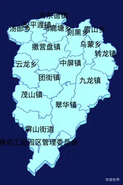 echarts昆明市禄劝彝族苗族自治县geoJson地图3d地图