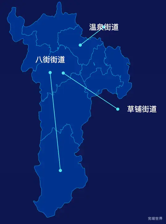 echarts昆明市安宁市geoJson地图自定义引导线