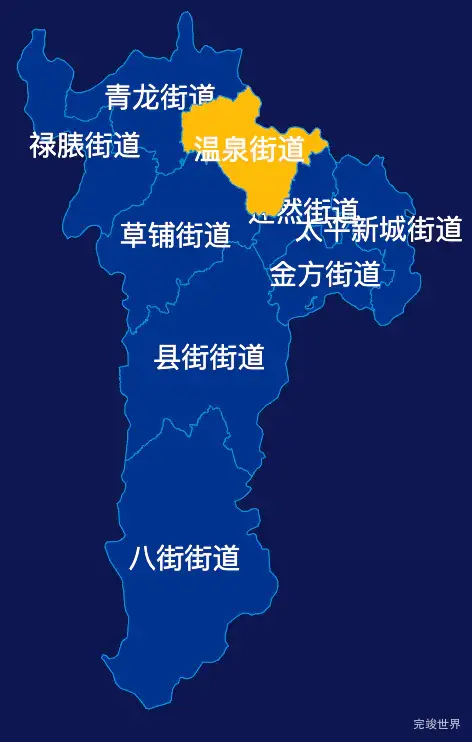 echarts昆明市安宁市geoJson地图指定区域高亮