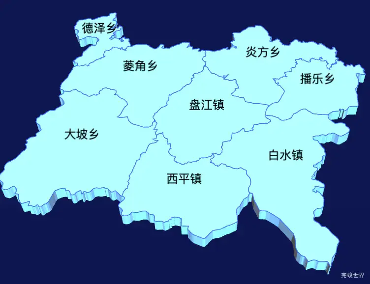 echarts曲靖市沾益区geoJson地图3d地图