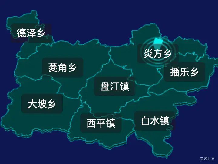 threejs曲靖市沾益区geoJson地图3d地图CSS2D外加旋转棱锥