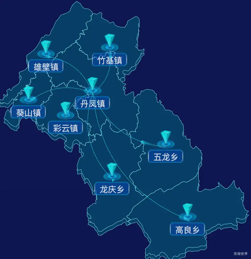 echarts曲靖市师宗县geoJson地图自定义label样式