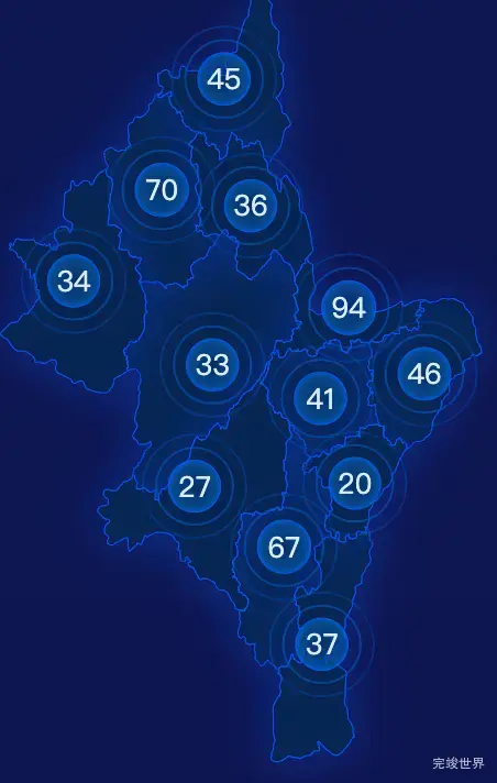 echarts曲靖市罗平县geoJson地图圆形波纹状气泡图