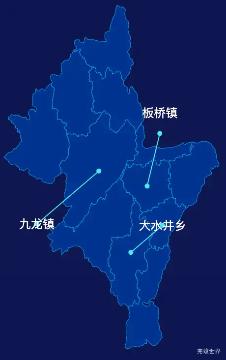 echarts曲靖市罗平县geoJson地图自定义引导线