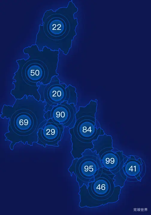 echarts曲靖市富源县geoJson地图圆形波纹状气泡图