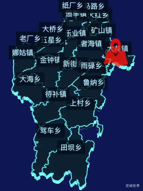 echarts曲靖市会泽县geoJson地图3d地图自定义图标