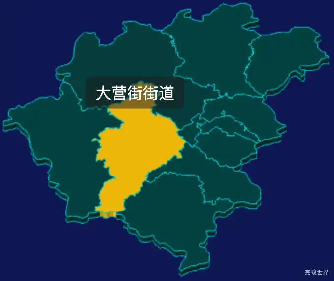 threejs玉溪市红塔区geoJson地图3d地图鼠标移入显示标签并高亮