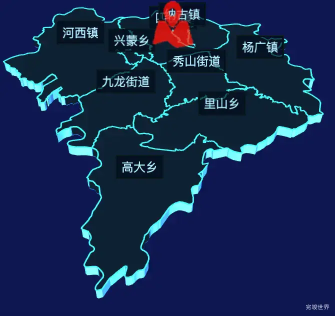 echarts玉溪市通海县geoJson地图3d地图自定义图标