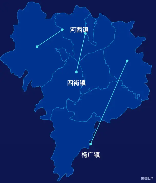 echarts玉溪市通海县geoJson地图自定义引导线