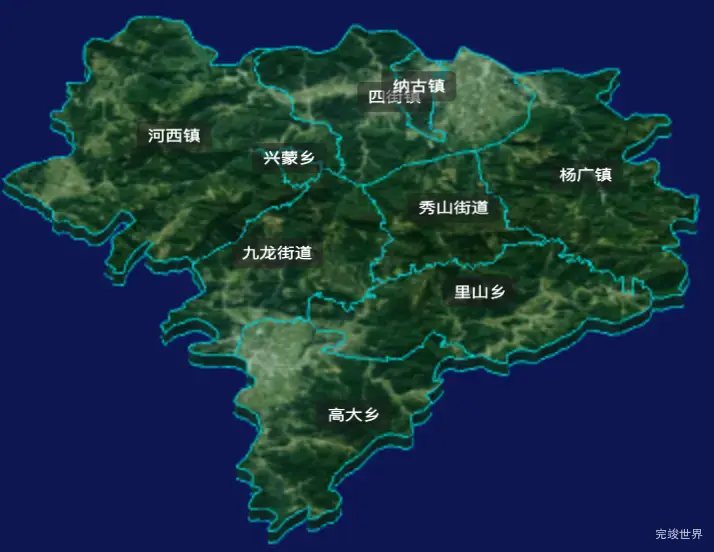 threejs玉溪市通海县geoJson地图3d地图CSS3D标签