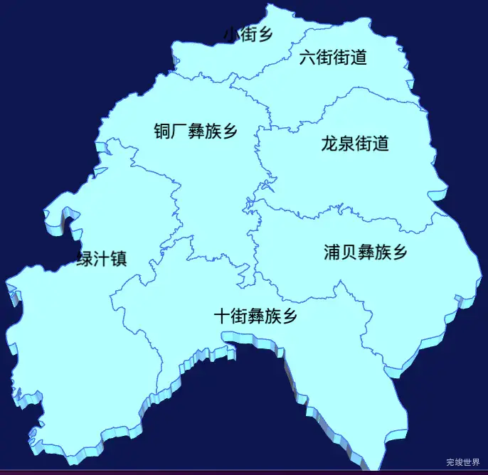 echarts玉溪市易门县geoJson地图3d地图