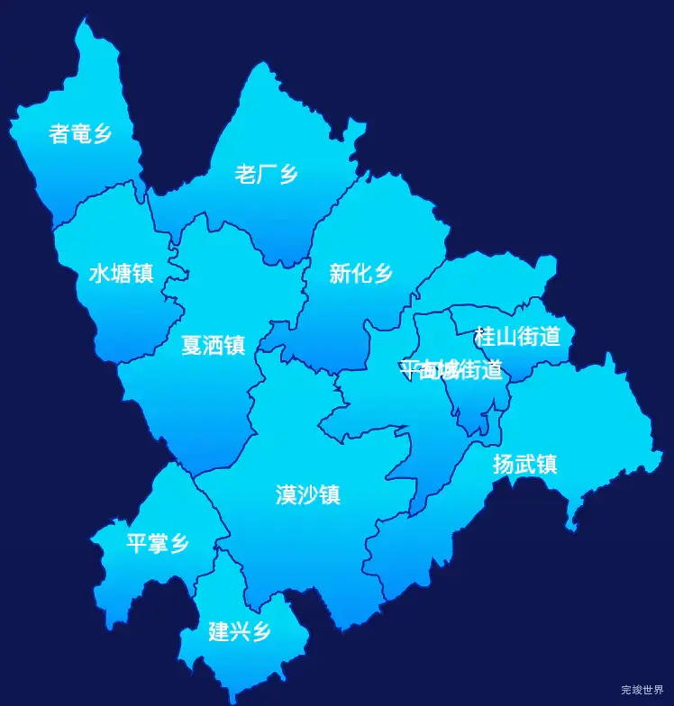 echarts玉溪市新平彝族傣族自治县geoJson地图局部颜色渐变