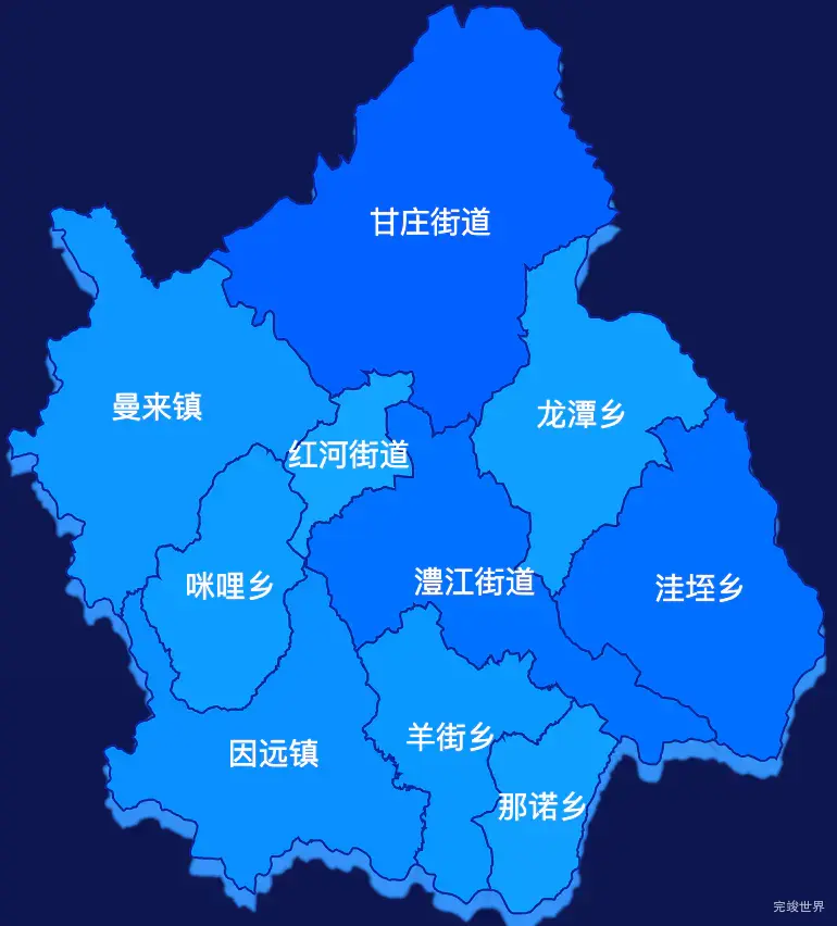 echarts玉溪市元江哈尼族彝族傣族自治县geoJson地图 visualMap控制地图颜色