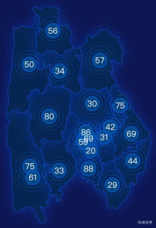 echarts保山市隆阳区geoJson地图圆形波纹状气泡图