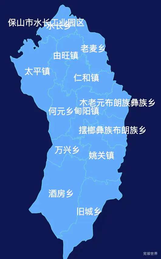 echarts保山市施甸县geoJson地图全局颜色渐变