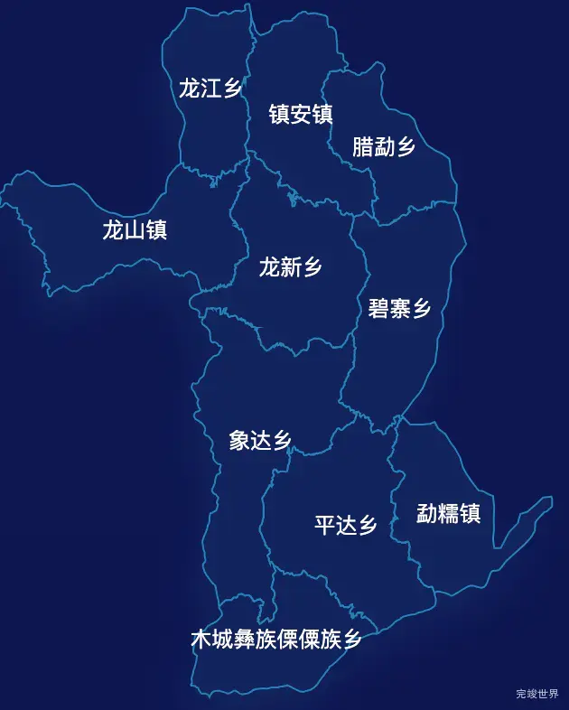 echarts保山市龙陵县geoJson地图地图下钻展示