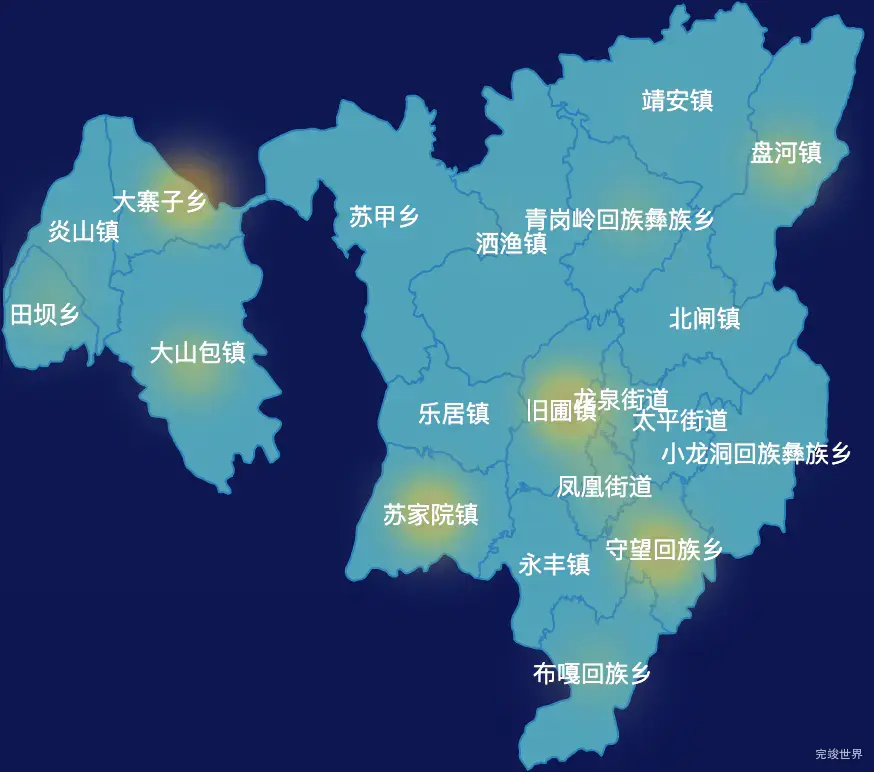 echarts昭通市昭阳区geoJson地图热力图