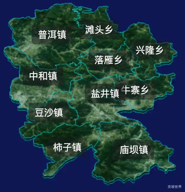 threejs昭通市盐津县geoJson地图3d地图自定义贴图加CSS2D标签