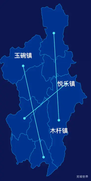 echarts昭通市大关县geoJson地图自定义引导线