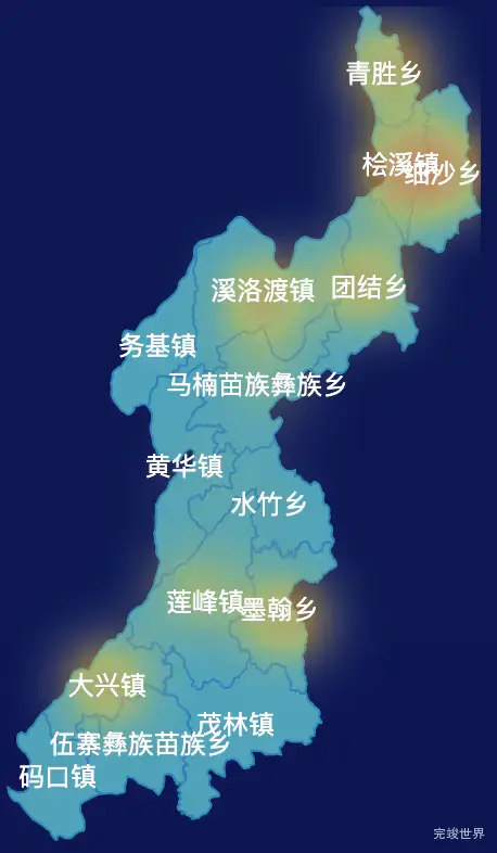 echarts昭通市永善县geoJson地图热力图