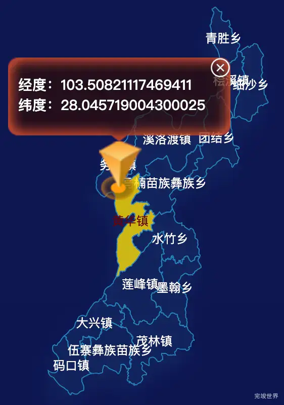 echarts昭通市永善县geoJson地图点击地图获取经纬度