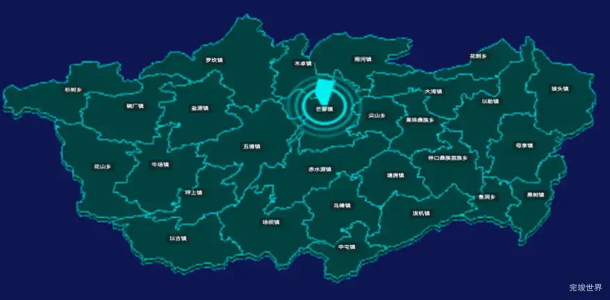 threejs昭通市镇雄县geoJson地图3d地图添加旋转棱锥