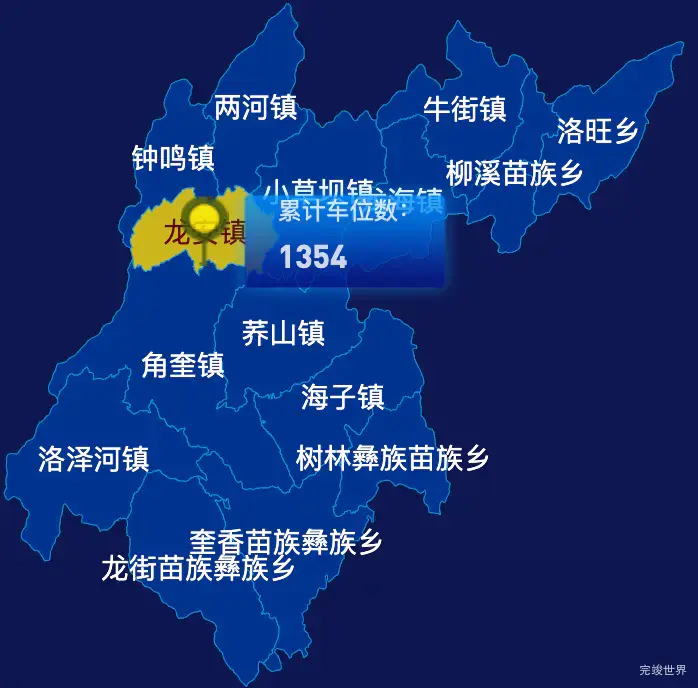 echarts昭通市彝良县geoJson地图点击地图插小旗