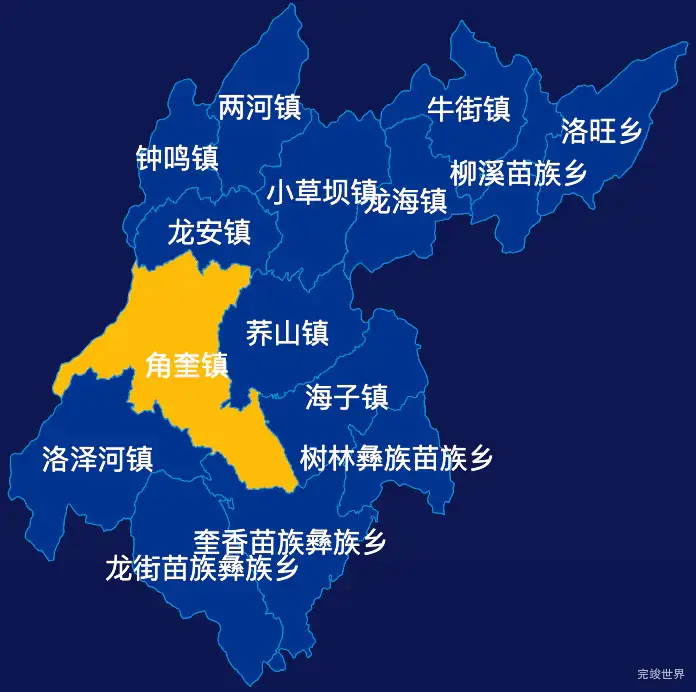 echarts昭通市彝良县geoJson地图指定区域高亮