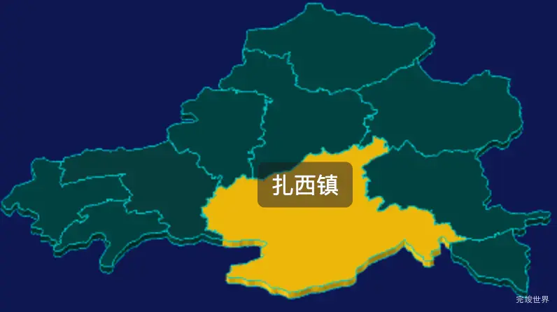 threejs昭通市威信县geoJson地图3d地图鼠标移入显示标签并高亮