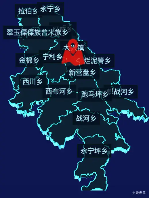 echarts丽江市宁蒗彝族自治县geoJson地图3d地图自定义图标