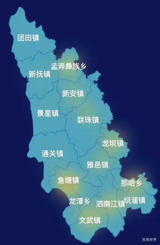 echarts普洱市墨江哈尼族自治县geoJson地图热力图