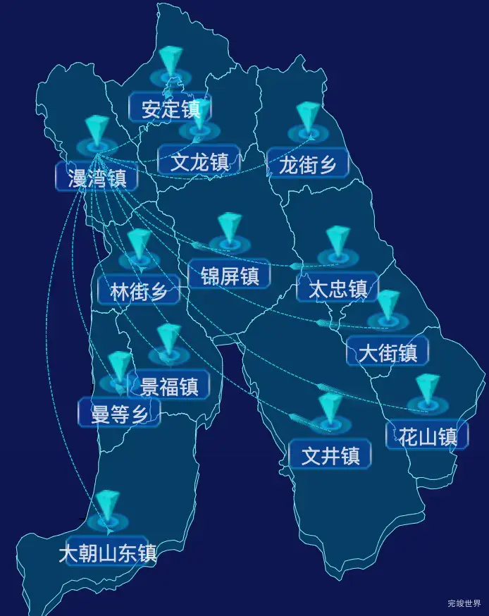 echarts普洱市景东彝族自治县geoJson地图label样式自定义