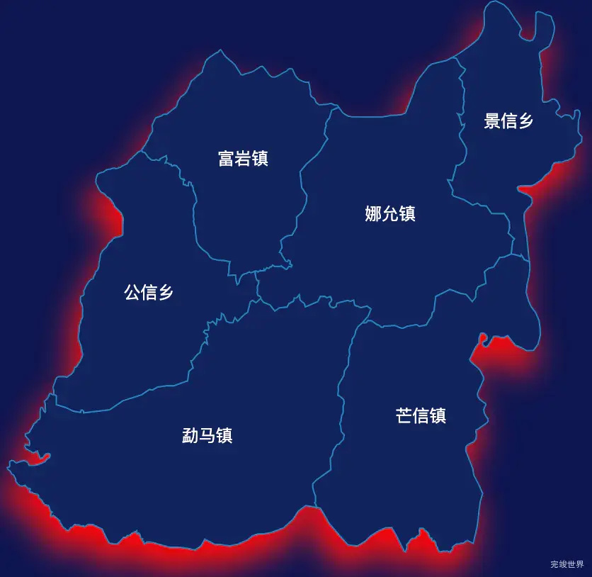 echarts普洱市孟连傣族拉祜族佤族自治县geoJson地图阴影