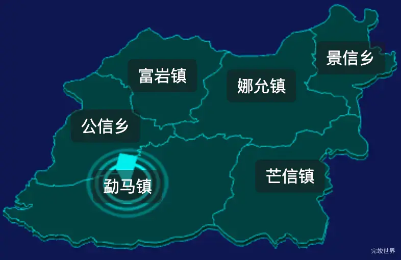 threejs普洱市孟连傣族拉祜族佤族自治县geoJson地图3d地图CSS2D外加旋转棱锥