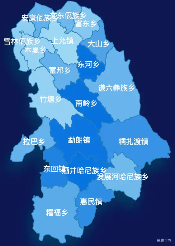 echarts普洱市澜沧拉祜族自治县geoJson地图 tooltip轮播