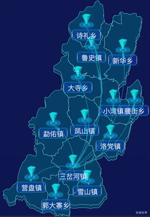 echarts临沧市凤庆县geoJson地图自定义label样式