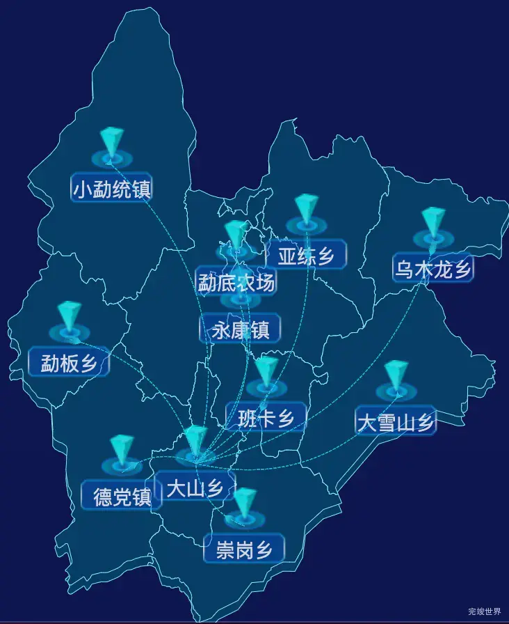 echarts临沧市永德县geoJson地图自定义label样式