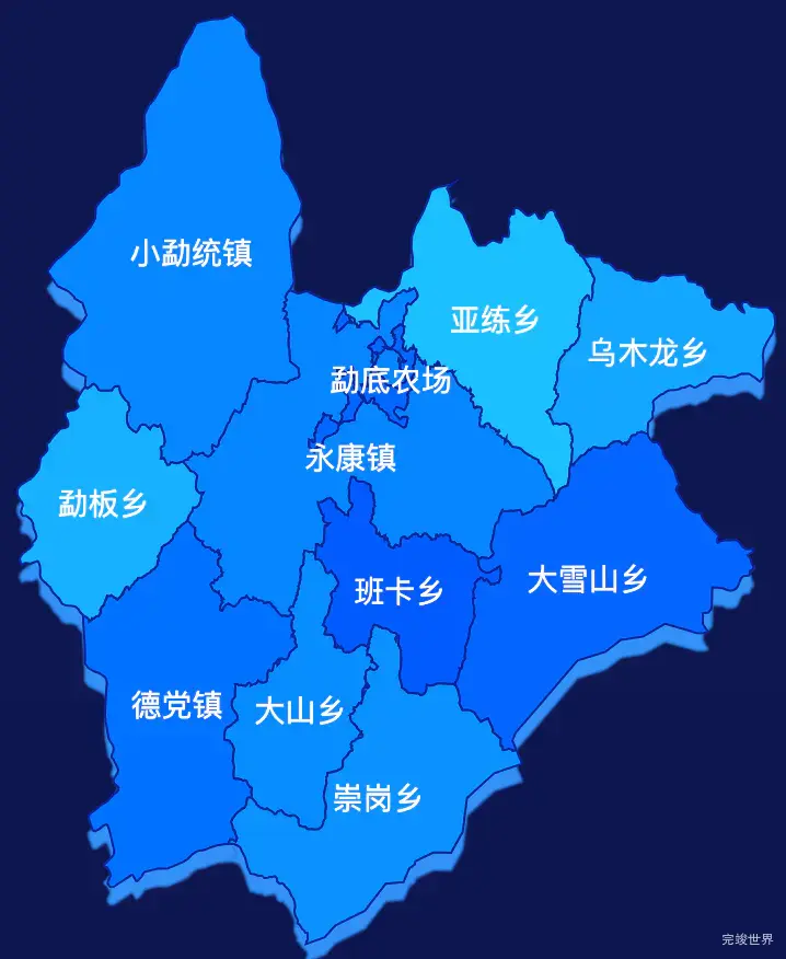 echarts临沧市永德县geoJson地图 visualMap控制地图颜色