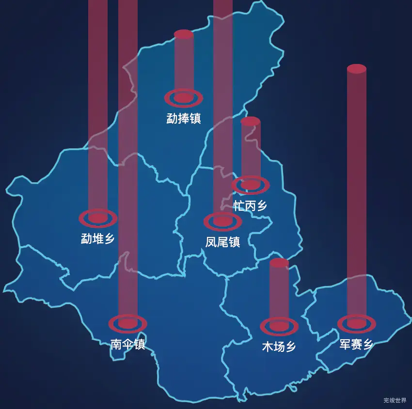 echarts临沧市镇康县geoJson地图添加柱状图