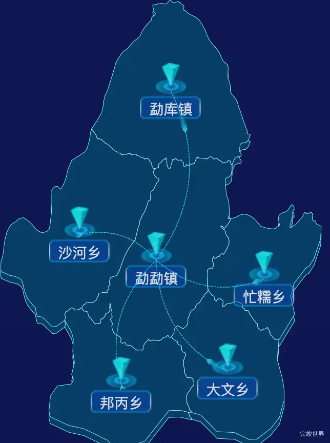 echarts临沧市双江拉祜族佤族布朗族傣族自治县geoJson地图自定义label样式