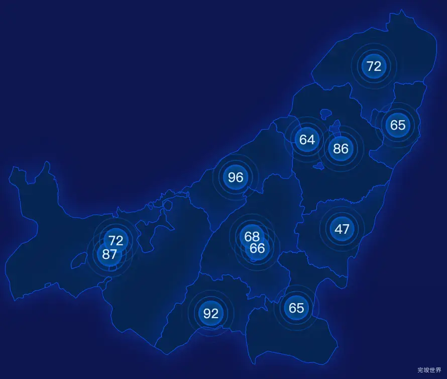 echarts临沧市耿马傣族佤族自治县geoJson地图圆形波纹状气泡图