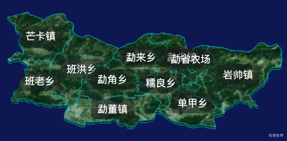 threejs临沧市沧源佤族自治县geoJson地图3d地图自定义贴图加CSS3D标签