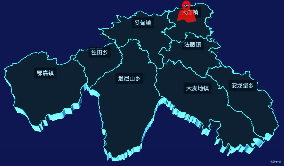 echarts楚雄彝族自治州双柏县geoJson地图3d地图自定义图标