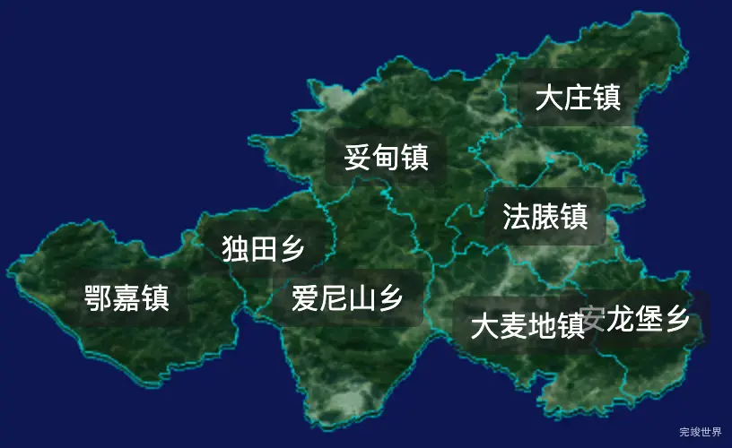 threejs楚雄彝族自治州双柏县geoJson地图3d地图css2d标签