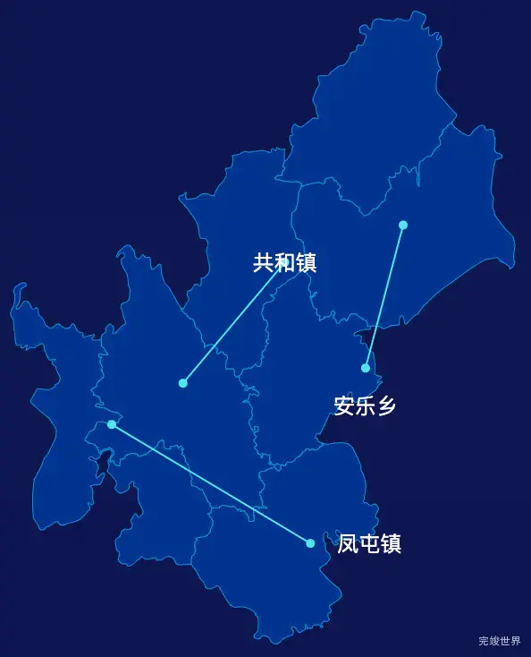 echarts楚雄彝族自治州牟定县geoJson地图自定义引导线